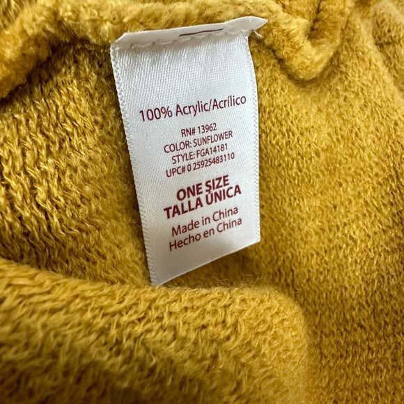 Women's Long 100% Acrylic Infinity Scarf Sunflower Yellow - Picture 3 of 5